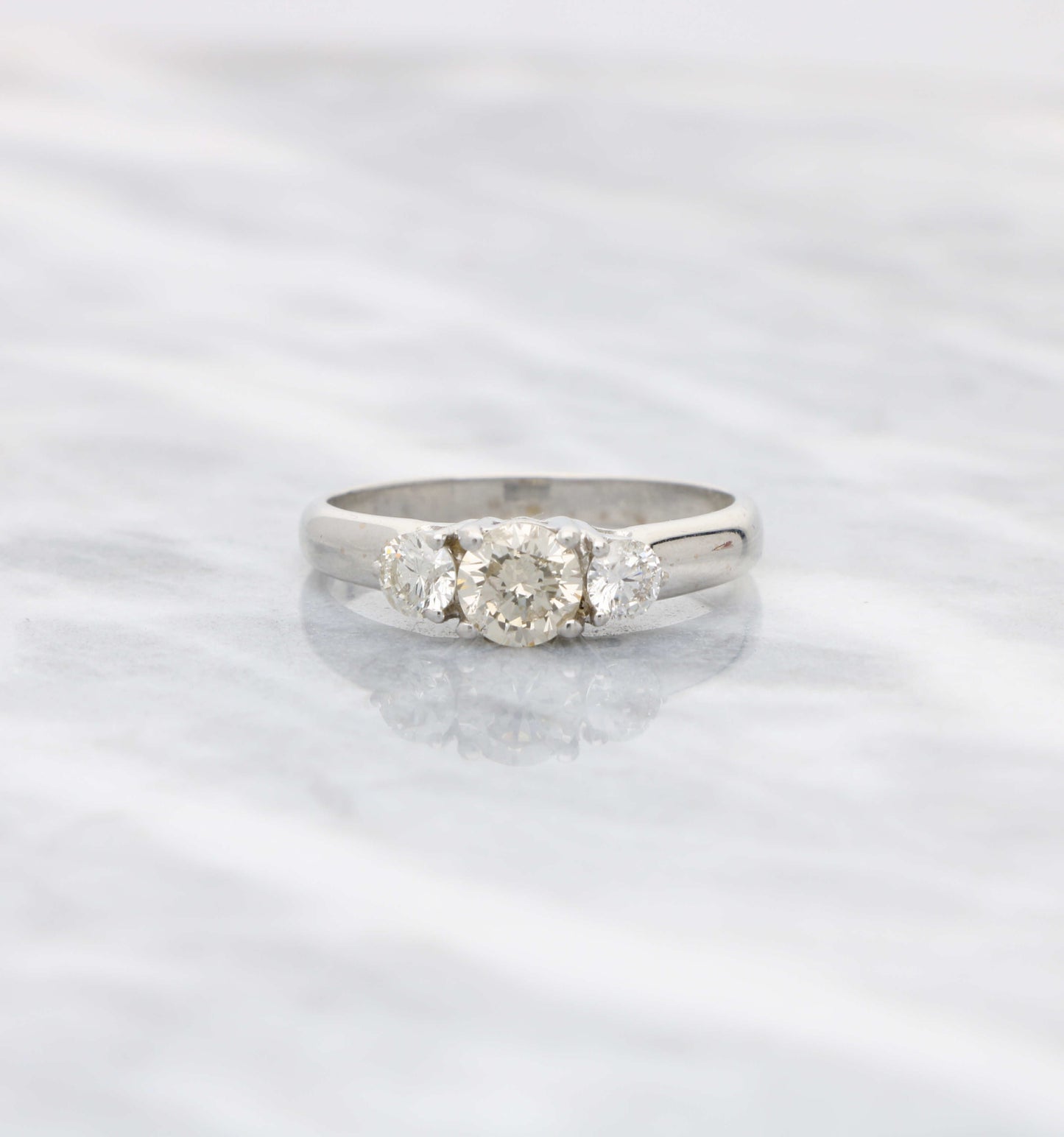 14ct 3 stone diamond engagement ring