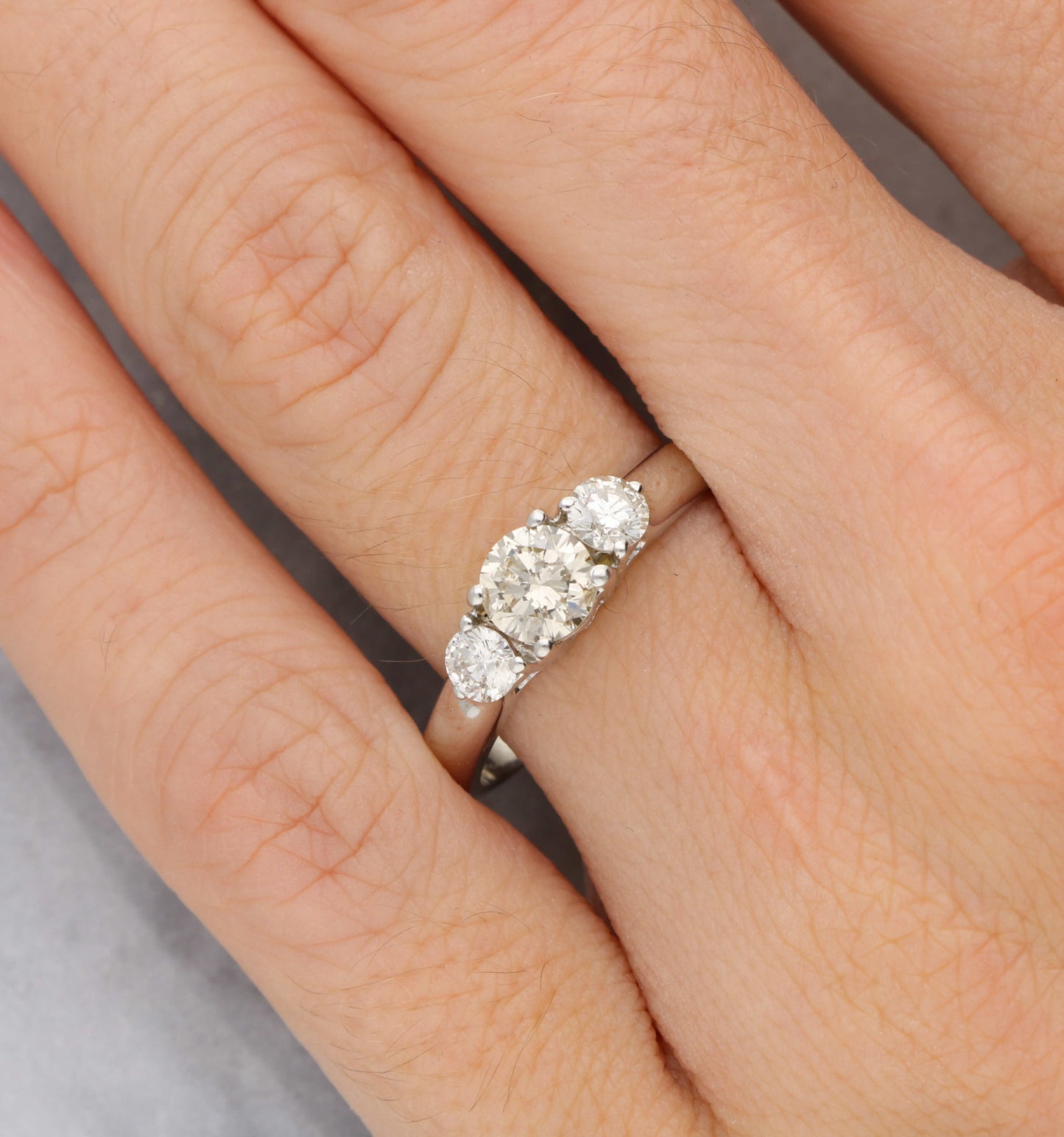 14ct 3 stone diamond engagement ring