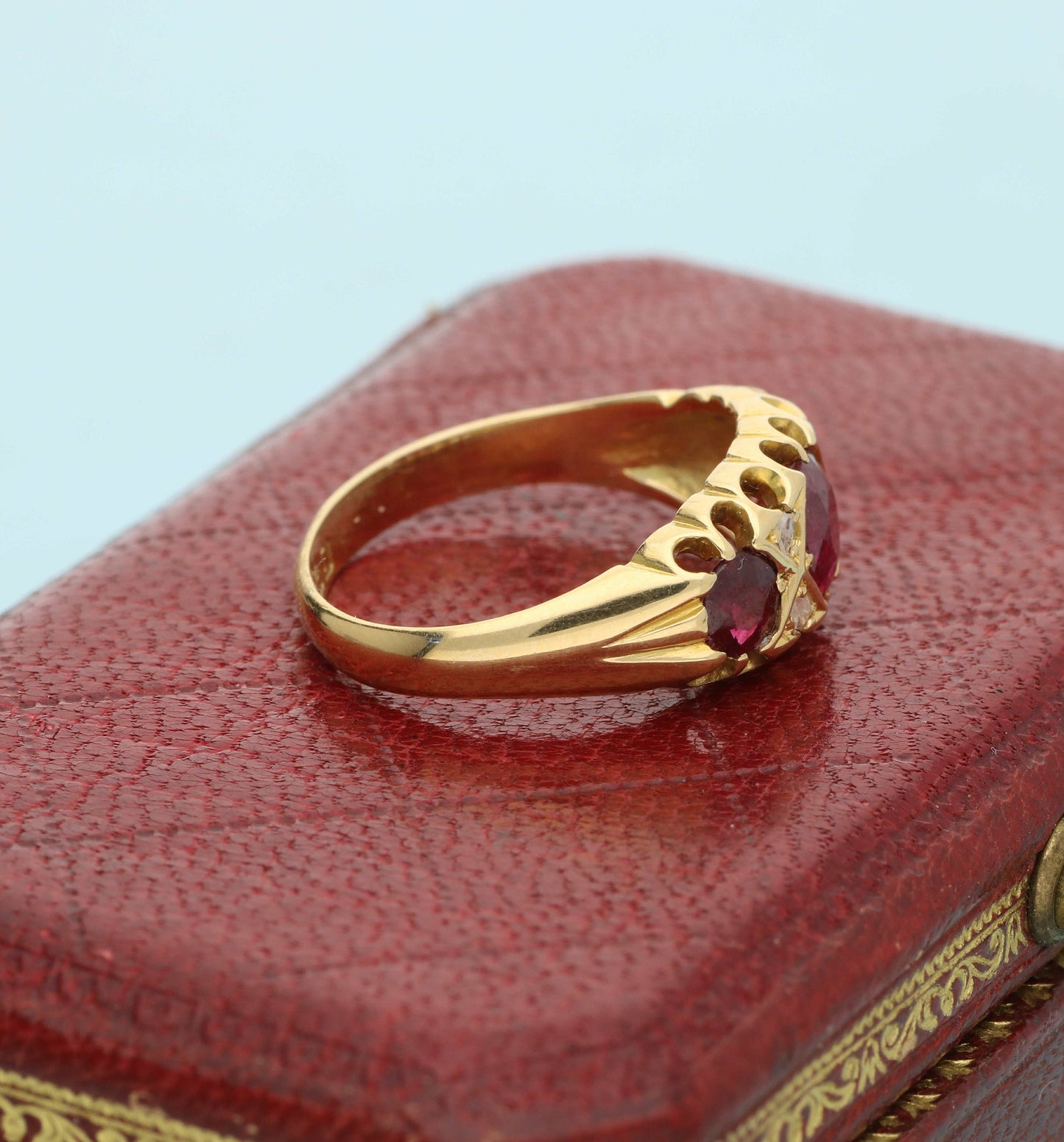 18ct Edwardian ruby and diamond ring.