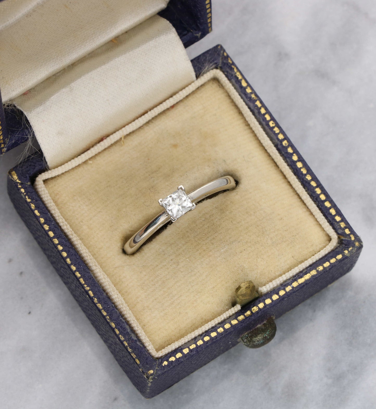 0.25ct princess cut diamond solitaire ring