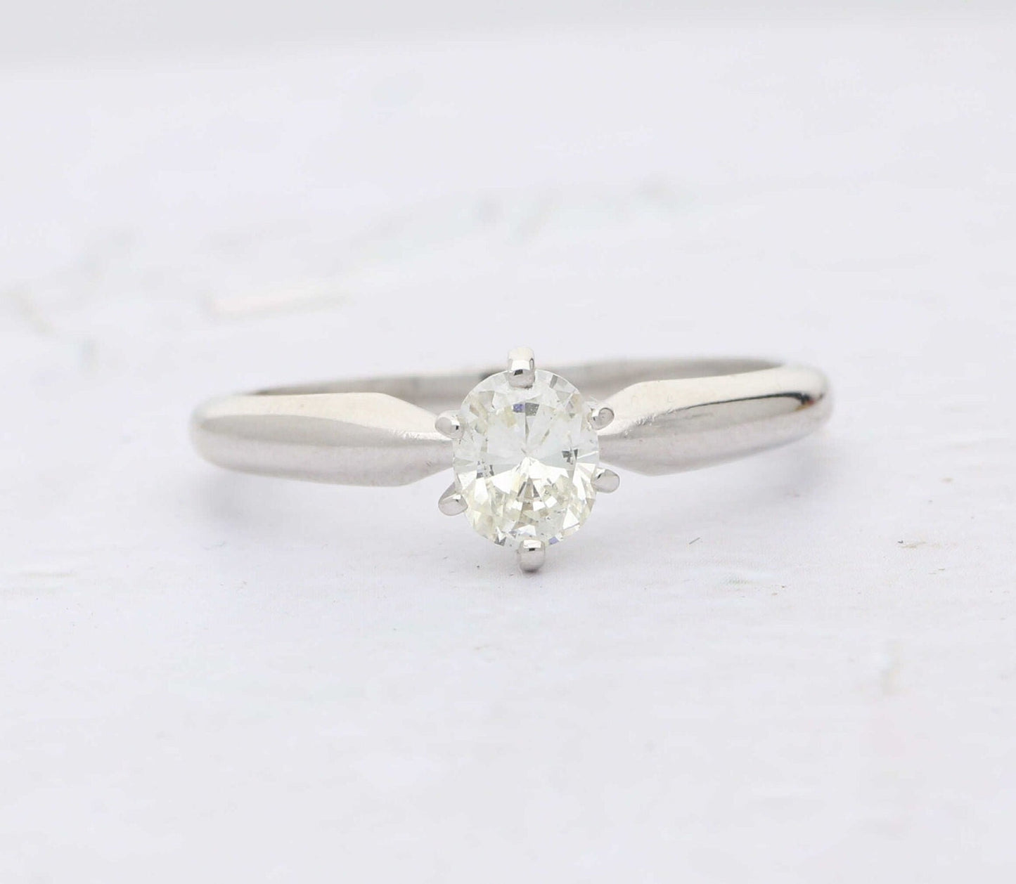 0.51ct oval diamond solitaire ring