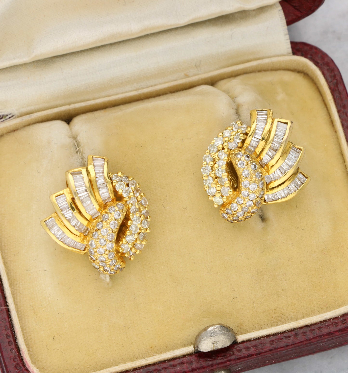 14ct diamond cluster earrings
